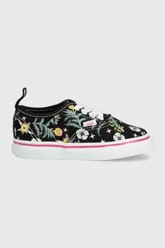 Детские кроссовки Vans TD Authentic Elastic FLRL BLACK, черный