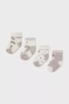 Детские носки, 4 шт. Mayoral Newborn, коричневый