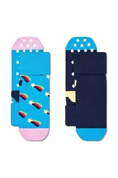 Детские носки Happy Socks Kids Antislip, 2 шт. Носки Shooting Star, 2 шт, синий