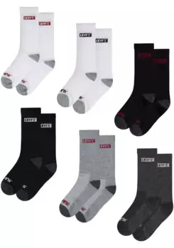 Детские носки Levi's "LHN BOX TAB HIGH CUT 6PK" (6 пар), УНИСЕКС Levi'S Kids, цвет Dkgrey Htr