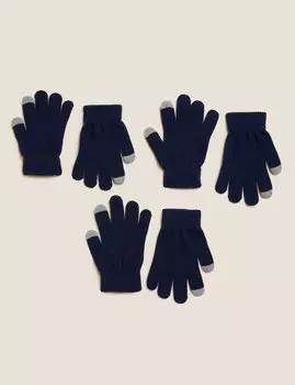 Детские перчатки 3 шт. Marks & Spencer, темно-синий