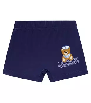 Детские плавки с принтом Moschino Kids, синий