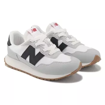Детские ретро-кроссовки на липучках 237 New Balance для малышей, white/black/gum