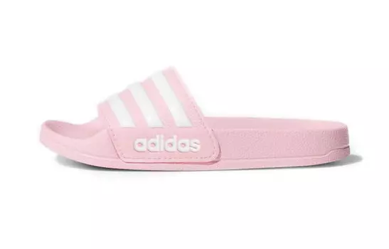 Детские шлепанцы серии Adilette Kids розовые/белые Adidas