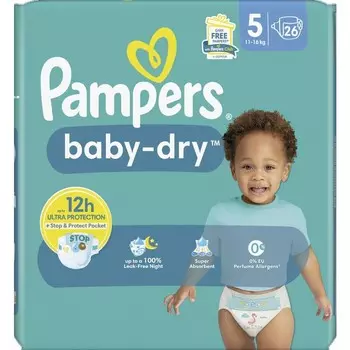 Детские сухие подгузники размер 5 (11-16кг) Pampers, 26 шт.