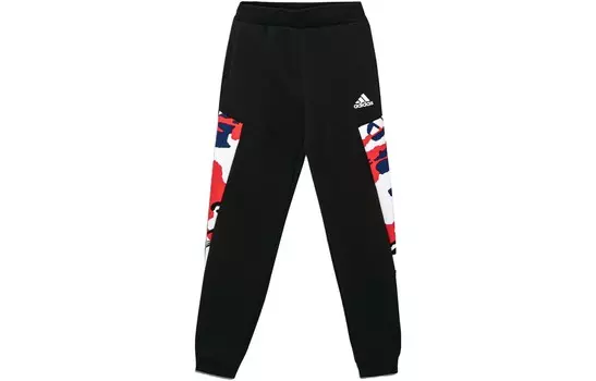 Детские трикотажные спортивные штаны Adidas, черный
