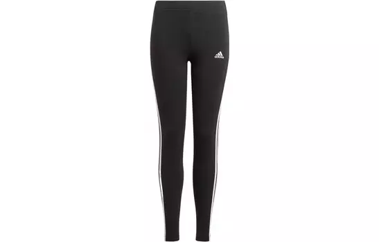 Детские трикотажные спортивные штаны Adidas с лампасами, черный