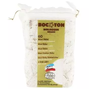 Детские ватные диски из органического хлопка, 60 шт. Bocoton, Hydra Cosmetics