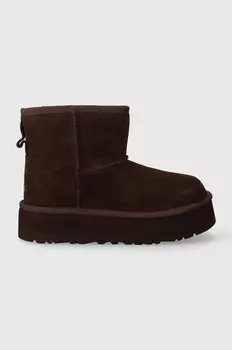 Детские зимние сапоги UGG CLASSIC MINI PLATFORM, коричневый