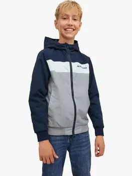 Детский бомбер с капюшоном Jack & Jones, темно-синий пиджак