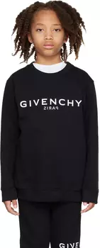 Детский черный свитшот с принтом Givenchy