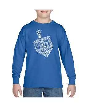 Лонгслив Hanukkah Dreidel с надписью Word Art LA Pop Art, синий