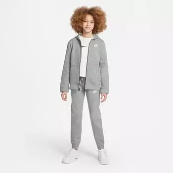 Детский комплект с капюшоном и спортивными штанами Nike Sportswear с молнией во всю длину, серый