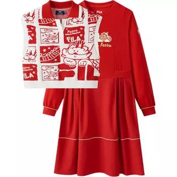 Детский костюм с юбкой FILA, цвет Set (White + Red)
