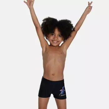 Детский купальник digital allover, аквашорты Speedo, черный