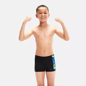 Детский купальник со сплошной панелью Speedo, черный
