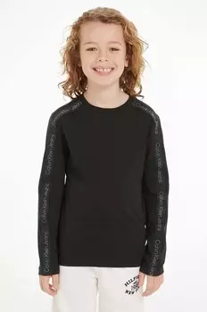 Детский лонгслив Calvin Klein Jeans, черный