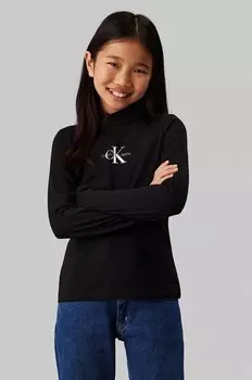 Детский лонгслив Calvin Klein Jeans, черный