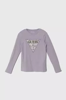 Детский лонгслив Guess, фиолетовый