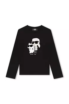 Детский лонгслив Karl Lagerfeld, черный