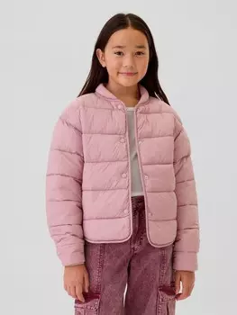 Детский стеганый бомбер Gap, розовый