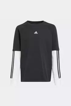 Детский топ с длинными рукавами Street Jam 2 в 1 Adidas, черный
