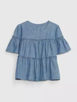 Детский топ с рюшами Gap, синий