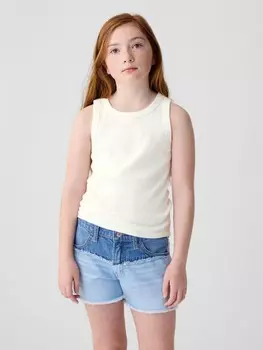 Детский топ в рубчик Gap, белый
