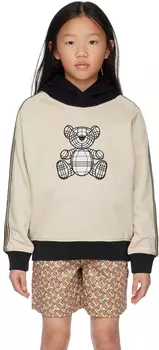 Детское бежевое худи с мишкой Томасом Burberry
