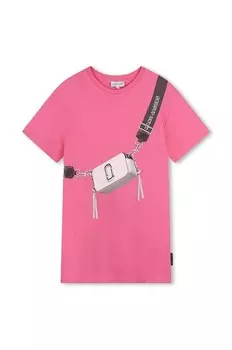Детское хлопковое платье Marc Jacobs, фиолетовый