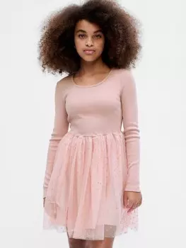 Детское платье с тюлем Gap, розовый