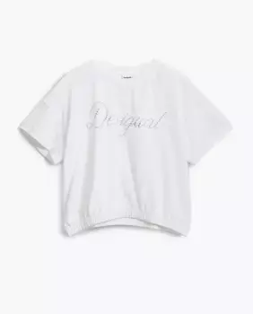 Девичья футболка со стразами Desigual, белый