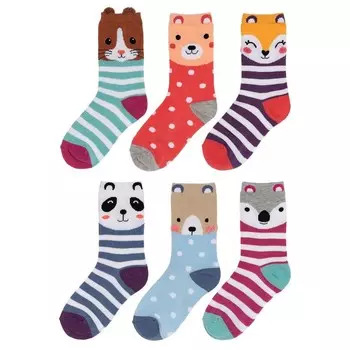 Девочки 4–12 лет SO, 6 пар носков с узором, цвет Critter