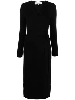 Diane Von Furstenberg Astrid wool wrap midi dress, черный