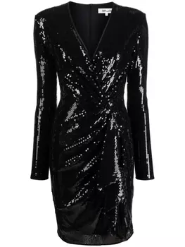Diane Von Furstenberg платье Lexa с запахом и пайетками, черный