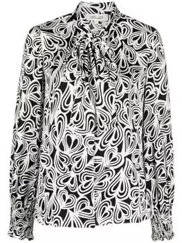 Diane Von Furstenberg рубашка Tina с узором, черный