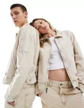 Dickies – Newington – Кремово-белая потертая куртка