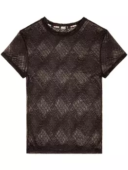 Diesel кружевная футболка Uftee-Melany, черный