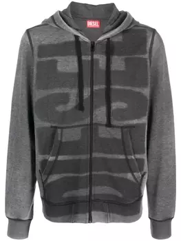 Diesel меланжевое худи S-Ginn, серый