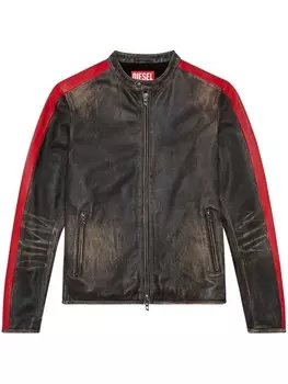 Diesel потертая байкерская куртка, черный