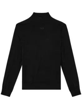 Diesel шерстяной джемпер K-Gil с вышитым логотипом, черный