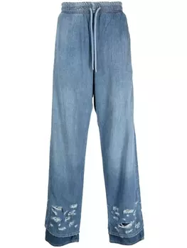 Diesel широкие джинсы с эффектом потертости, синий
