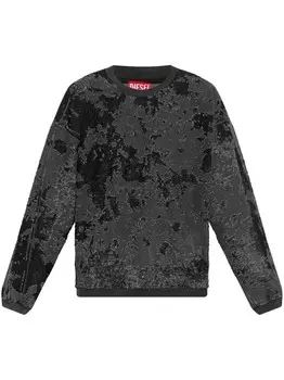 Diesel толстовка с эффектом потертости, черный