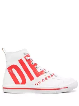 Diesel высокие кеды с логотипом, белый