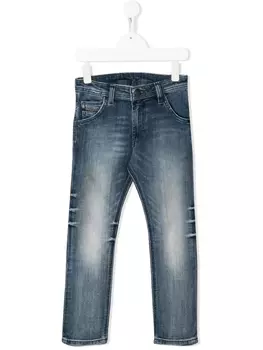 Diesel зауженные джинсы с эффектом потертости, синий