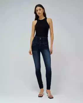 Diva push in обтягивающие мягкие на ощупь женские джинсы скинни Salsa Jeans, синий