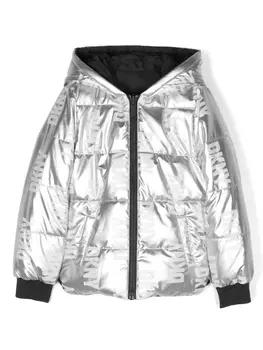 DKNY двусторонний пуховик с логотипом, серый