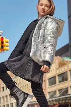 DKNY Двусторонняя Детская куртка, серый