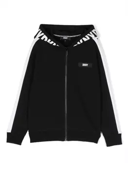 DKNY худи на молнии с логотипом, черный