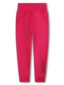 Dkny Kids спортивные брюки с вышитым логотипом, розовый